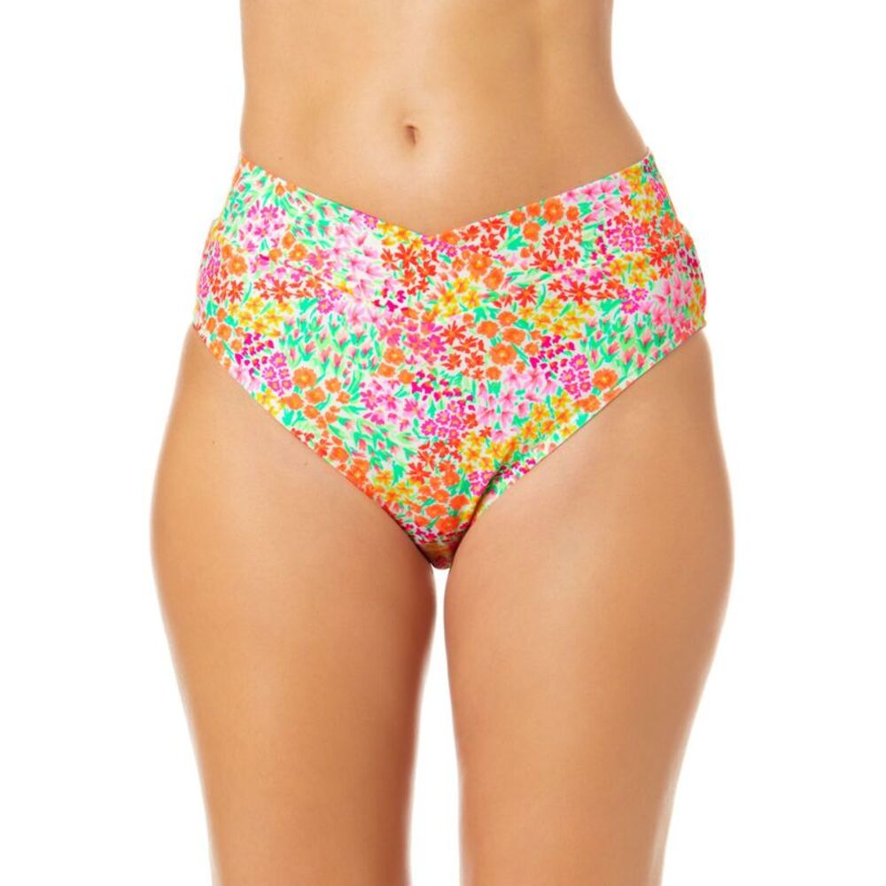 Salt + Cove Juniors' Sun Garden-Print V-Front High-Waist Bikini Bottoms